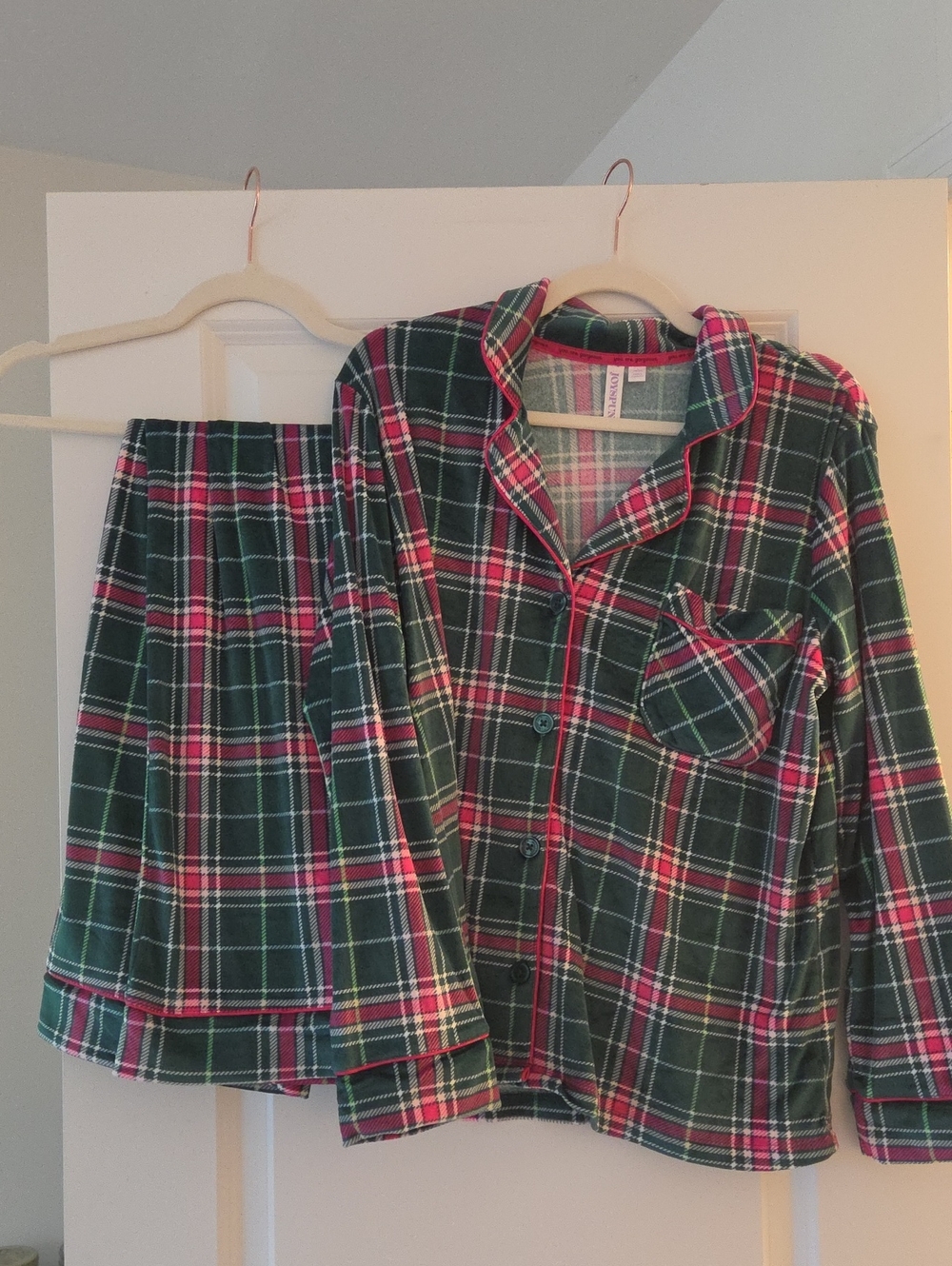 Plaid Green & Pink Pajama Set
